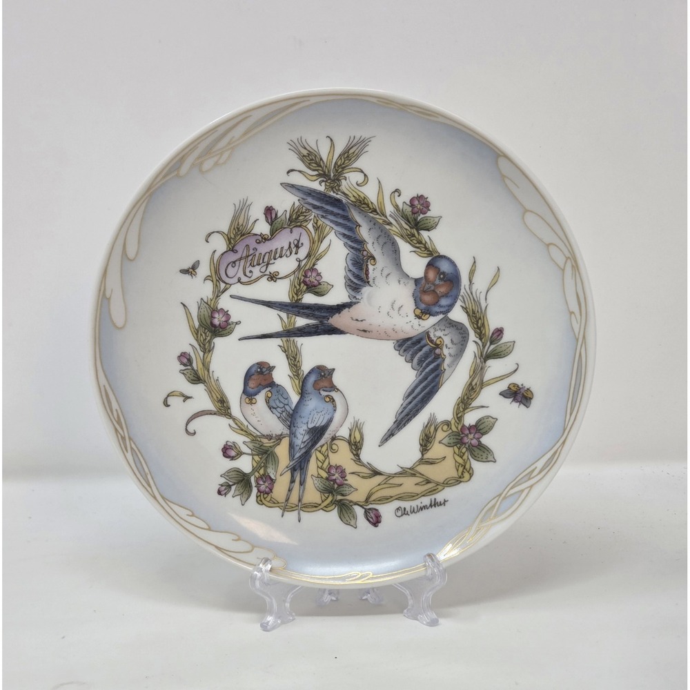 Hutschenreuther Ole Winther Barn Swallow August Plate Germany 6in